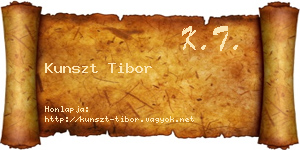 Kunszt Tibor névjegykártya